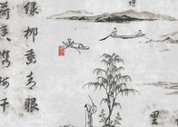 Chinesische Landschaftspoesie-asiatische angespornte Tapete für Tee-Haus/Studie