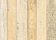 Buntes Holz prägeartige Vinyltapete mit Schaumoberfläche-Behandlung, vertikaler Streifen-Art