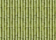 Bambus prägte Samt-Mengen-Tapeten-Grün/Gelb Peelable dauerhaftes