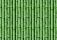 Bambus prägte Samt-Mengen-Tapeten-Grün/Gelb Peelable dauerhaftes